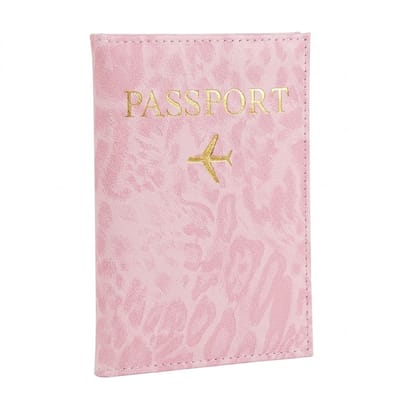 Roze paspoort houder documenthoes dames heren paspoorthouder leopard print reis accessoires paspoort hoesje kaart houder ticket organizer vakantie documentmap kunstleer