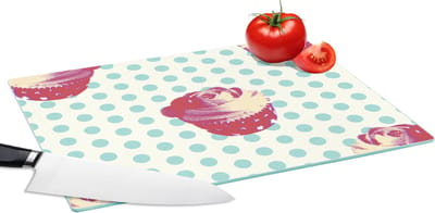 Glazen Snijplank - 39x28 - Patronen - Cupcake - Eten - Snijplanken Glas