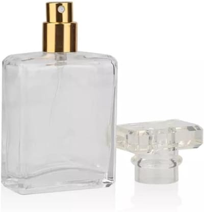 50ml Lege Glazen Parfum Spray Fles - Verstuiver Rechthoekig (Goud)