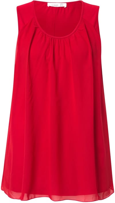 MIAMODA - Dames - Top A-lijn ronde hals mouwloos - Rood - Maat 50
