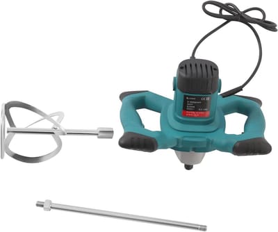 Mortelmenger Elektrisch - Verfmixer Cementmixer - Materiaal Mengen - 6 Versnellingen Instelbaar - 2100 W - Lichtblauw