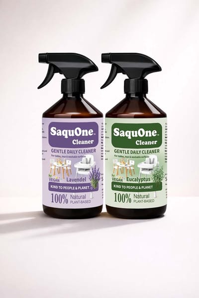 SaquOne (Vegan) Eucalyptus + Lavendel -Meest gekozen- 2 x 500 ml – (100% Natuurlijk) – Babyshower gift – Kraamcadeau