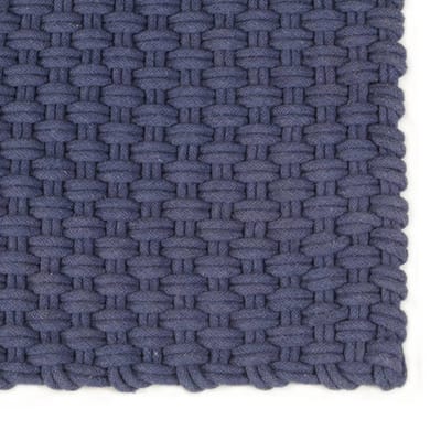 vidaXL - Vloerkleed - rechthoekig - 160x230 - cm - katoen - marineblauw