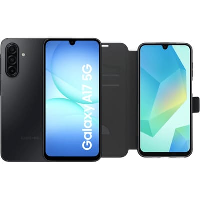 Samsung Galaxy A17 128GB Zwart 5G + BlueBuilt Book Case Zwart