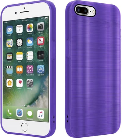 Cadorabo Hoesje geschikt voor Apple iPhone 7 PLUS / 7S PLUS / 8 PLUS in Brushed Paars - Beschermhoes Case Cover van flexibel TPU silicone in Brushed design