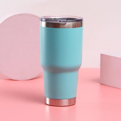 Reisbeker van roestvrij staal Warmte- en koude-isolatie Dubbellaags Vacuüm Bierpullen Draagbare Grote IJskop 300ml blauw