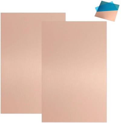 2 Stuks Koperen Plaat 1mm Dik 100x200mm voor Sieraden en Knutselen