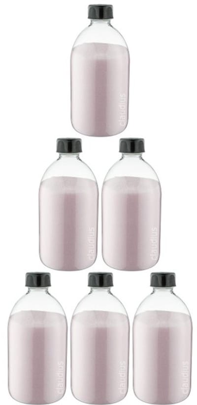 Scrubzout Rozen 650 gram - Fles met zwarte dop - set van 6 stuks - Hydraterende Lichaamsscrub