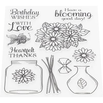 Transparante Rubber Stempel Bloemenvaas Zegel W Snijmal DIY voor Scrapbook Knutselcollecties black
