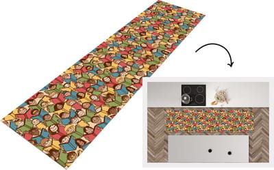 Keukenloper - Loper keuken - Patronen - Boek - Kinderen - 200x50 cm - Keukenloper vinyl