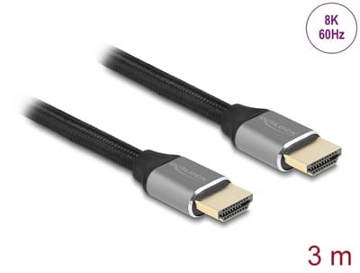 Delock Ultra High Speed HDMI Cable 48 Gbps 8K 60 Hz grey 3 m certified