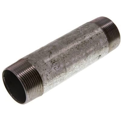 R 1 1/2'' Verzinkt Stalen Dubbele Pijpnippel 50 Bar DIN 2982 - 150mm [2 Stuks]