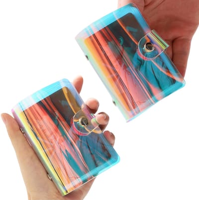 Dailygoods- Fotoalbum 2 Stuks - Geschikt voor 7,6 cm Foto's - Compatibel met Fujifilm Instax Mini - Portemonnee Vorm - 36 Vakken - Perfect voor Fotokaarten - Portemonneealbum