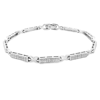 Juwelier Zwartevalk zilveren (gerhodineerd) armband met zirkonia - 23.390