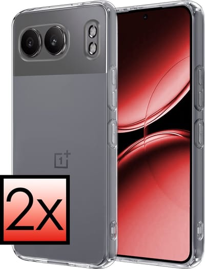 Hoesje - 2 Stuks - Geschikt voor OnePlus Nord 4 - Sterk & Shockproof - Case Siliconen - Back Cover - Telefoon Hoes - Transparant