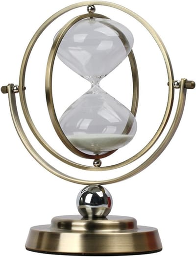 30 Minuten Globe Zandloper, Klassieke Zand Timer voor Koken, Studeren en Thuisdecoratie, 898 Gram