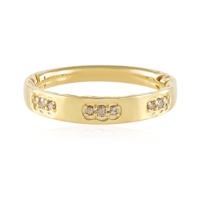 Cavill - Zilveren ring 925 sterling verguld - I2 Champagne Diamant 0,095 ct - Ronde briljant geslepen - Elegante diamant ring dames