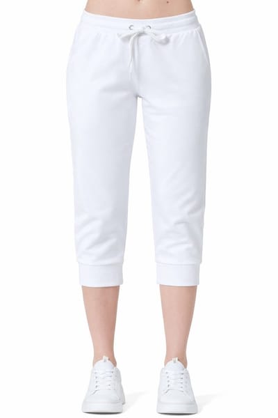 Smith & Solo Capri Broek Dames - korte Joggingbroek - Zomerbroeken - Wit - XS