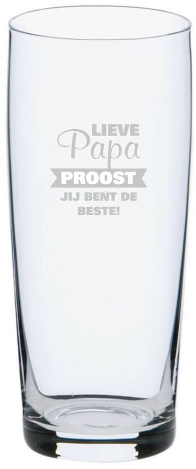 Vaderdag - Lieve Papa Je bent de beste - Proost - bierglas - Vaderdag cadeaus- graveren - uniek cadeau - glas gravering