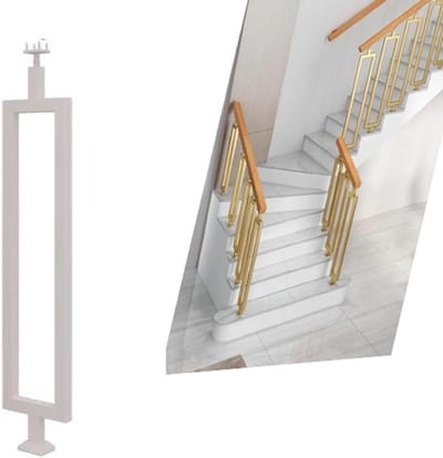 Vierkante Balusters - Trapleuning Spindels - Terrassen en Trappen - Verstelbare Beugel - 85-95cm - Wit
