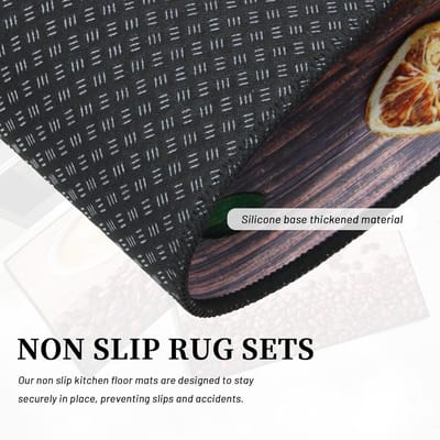 Famanu – Set van 2 antislip keukenmatten - wasbare keukenmatten en tapijten - voor hal - loper - eetkamer - entree en deurmat - 43 x 75 + 43 x 120 cm