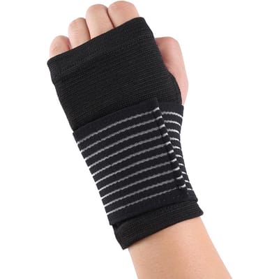 Lot de 2 attelles de poignet ajustables pour soulager l'arthrite et la tendinite, soutien élastique du poignet avec sangle, pour le syndrome du canal carpien et les douleurs articulaires. noir