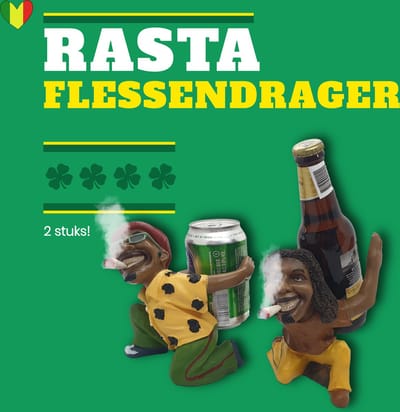 Flessendrager rastafari stijl – 2 flessenhouders 15 cm hoog – decoratie wiet accesoires | GerichteKeuze