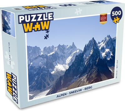 Puzzel Alpen - Sneeuw - Berg - Legpuzzel - Puzzel 500 stukjes