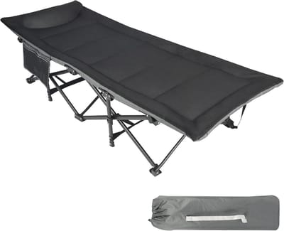 Veldbed met Matras en Topper voor Volwassenen - Inklapbaar en Stabiel - Perfect voor Camping en Indoor Gebruik