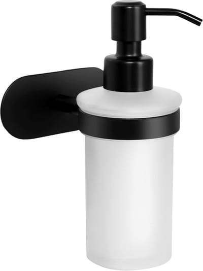 zonder boren - badkamerhouder zeephouder zeephouder zeephouder dispenser muur toilet om te plakken (roestvrij staal) (zwart)