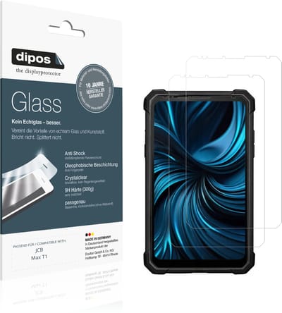 dipos – 2x Pantserfolie geschikt voor JCB Max T1 | 9H Screenprotector