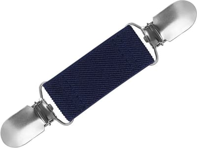 Fako Bijoux - Vestsluiting - Vestclip - Sjaalspeld - Vestklem - Fashion Style - Elastisch - Mouwophouder - Navy Blauw