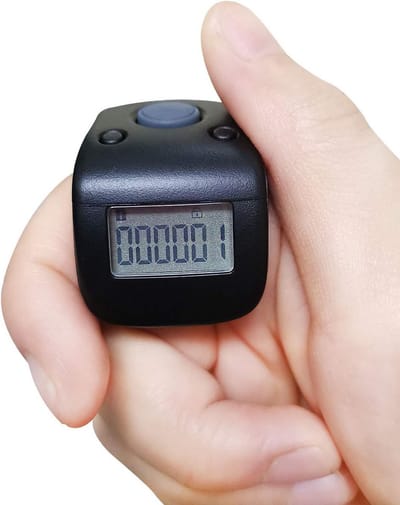 Digitale Vinger Teller - Tel Clicker Gebed - Tellen van Activiteiten - 6 Kanalen Oplaadbaar - 0-999999 per kanaal - Zwart
