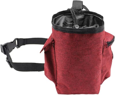 Krijtzak Klimmen - Pofzak Boulderen - Sport & Outdoor - Verstelbare Heupriem - 18x10x10cm - Wijnrood