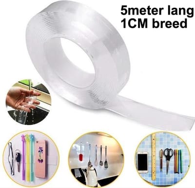 CHPN - Nano Tape - 5 Meter - Dubbelzijdige tape - Plakband - 1CM breed - Universele tape - Transparante tape