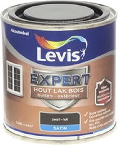 Levis - Expert Hout Lak Buiten Satin - Zwart - 0,25 L
