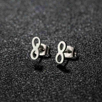 WeLoveSilver - oorstekers infinity zilverkleurig - chirurgisch staal - 6x6mm