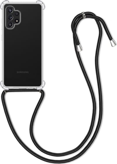 Hoesje Geschikt voor Samsung Galaxy A13 4G - Met Koord - Shock Proof - Siliconen Case - Back Cover - Telefoonkoord - Telefoon Hoes Shockproof - Telefoonketting - Transparant