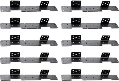 Laddersteun Verbindingen - Trapondersteuning Beugels - Terrassen Bouwen - Gereedschapsvrij Verstelbaar - 29 x 6 x 6 cm - Zwart
