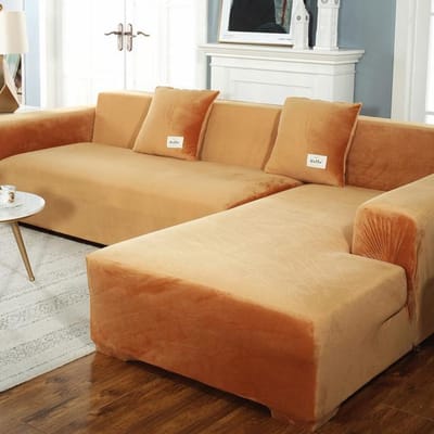 Elastische bankhoezen Chaise Longue voor woonkamer Fluwelen hoekfauteuil Elastische kussenbank Meubels 3-zits hoes 1seat 90-140cm-1pc