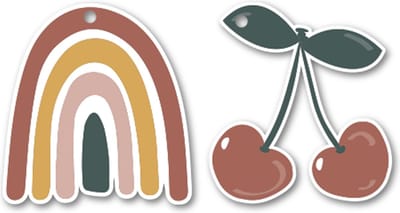 Cadeaulabels Duo - Rainbow and Cherry - 50 stuks