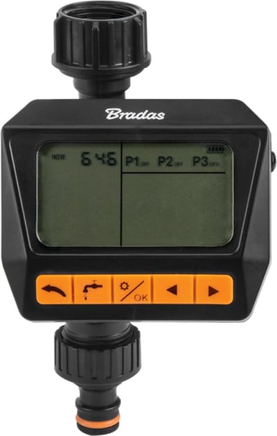 Bradas BLACK LINE Digitale Irrigatiecontroller – 3 Programma’s – LCD Display – Automatisch & Handmatig – ¾" Kraanaansluiting