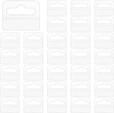 200 Stuks Zelfklevende Hanglabels, Transparante Plaktabs voor Wanddecoratie, Prijsstickers voor Verkoopartikelen, Display Hangtabs voor Winkelpresentaties, 4.2 cm x 3.3 cm