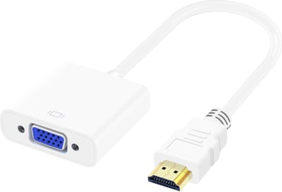 HDMI naar VGA - HDMI naar VGA-adapter HDMI Male naar VGA Female Geschikt voor: computer, desktop, laptop, pc, monitor en meer (WIT)