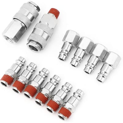 12 pièces 1/4 pouce BSP Mâle Femelle Connecteur Tuyau d'Air Coupleur Rapide Raccord Pneumatique blanc