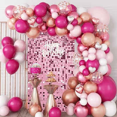 Dailygoods- Wandachtergronddoek 12 Stuks - Roze Glinsterend - 3 FT x 4 FT - Pailletten Achtergrond - Feestdecoraties - Verjaardag/Jubileum Decor - Achtergronddecoratie