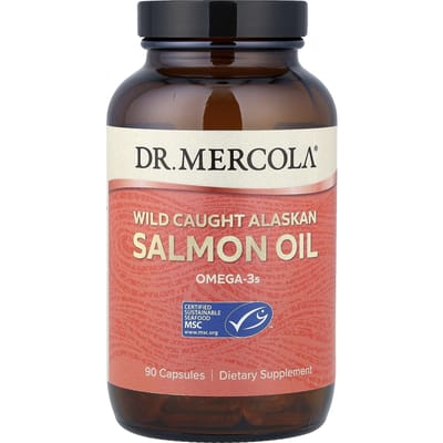 Dr. Mercola, Huile de Saumon Sauvage d'Alaska, 90 Capsules