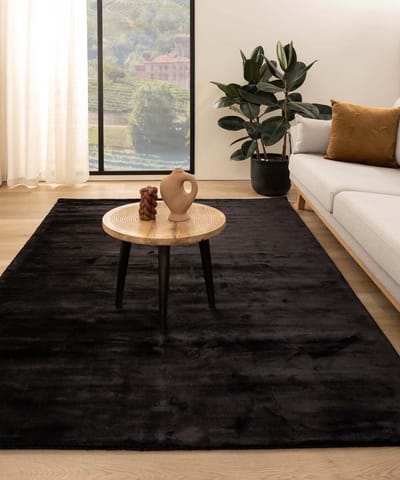 Viscose vloerkleed - Pearl zwart 80x150