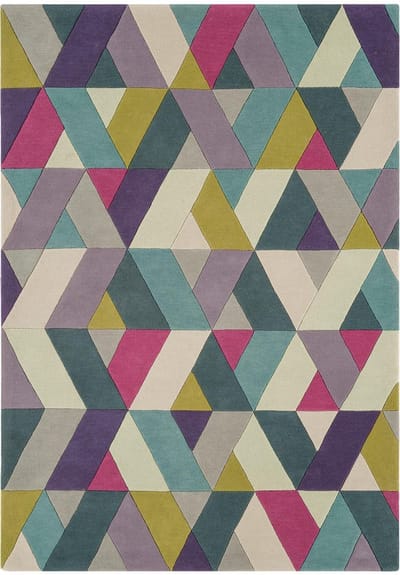 Easy Living - Funk Chevron Blue Green Vloerkleed - 140x200  - Rechthoek - Laagpolig Tapijt - Modern - Meerkleurig