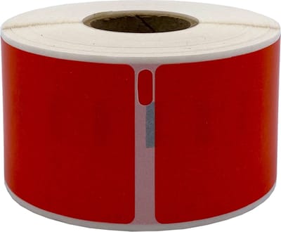 DULA Dymo kompatible Etiketten, S0722400 99012, 36 x 89 mm, Rot, Permanent, 1 Rolle, 260 Etiketten pro Rolle